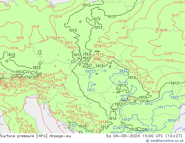 Surface pressure Arpege-eu Sa 04.05.2024 15 UTC