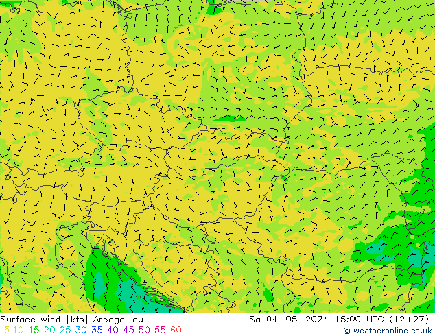 Surface wind Arpege-eu Sa 04.05.2024 15 UTC