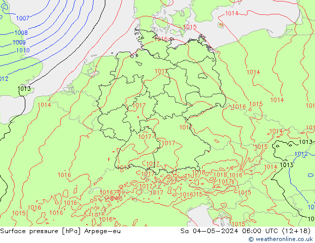 pressão do solo Arpege-eu Sáb 04.05.2024 06 UTC