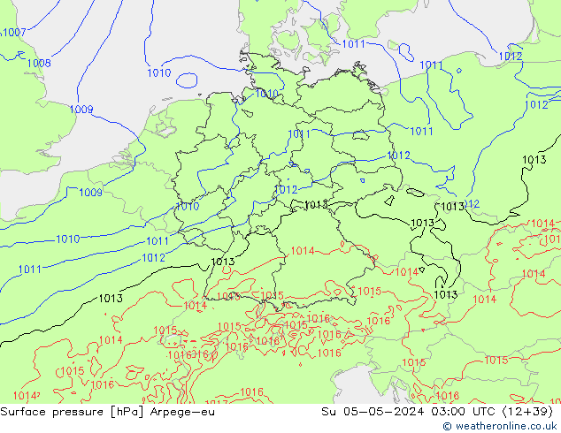 Bodendruck Arpege-eu So 05.05.2024 03 UTC
