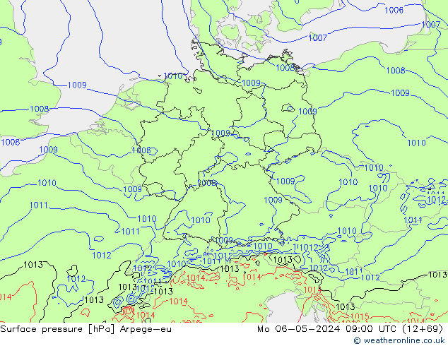 ciśnienie Arpege-eu pon. 06.05.2024 09 UTC