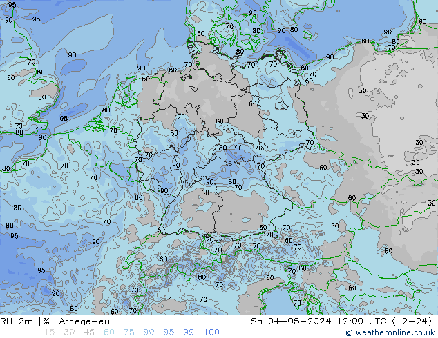 RH 2m Arpege-eu Sa 04.05.2024 12 UTC