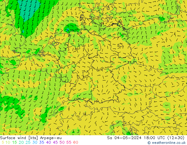 Vent 10 m Arpege-eu sam 04.05.2024 18 UTC