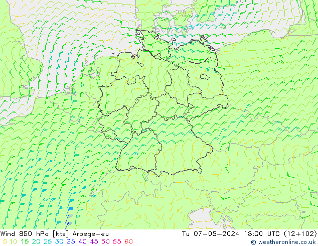  850 hPa Arpege-eu  07.05.2024 18 UTC