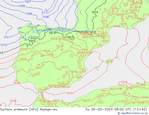 Yer basıncı Arpege-eu Paz 05.05.2024 06 UTC