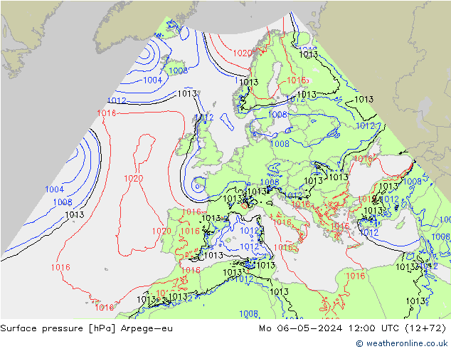 ciśnienie Arpege-eu pon. 06.05.2024 12 UTC