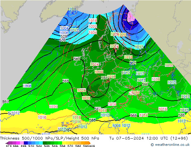 Dikte 500-1000hPa Arpege-eu di 07.05.2024 12 UTC