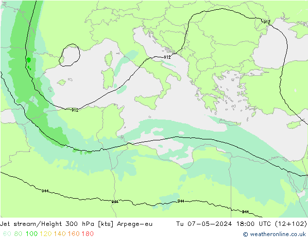 Jet Akımları Arpege-eu Sa 07.05.2024 18 UTC
