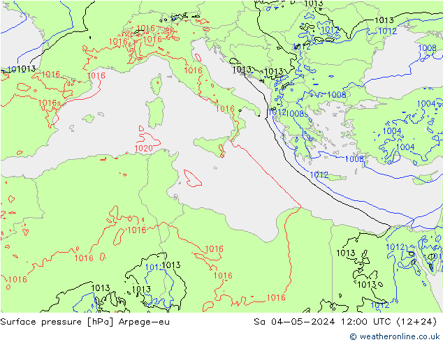 pressão do solo Arpege-eu Sáb 04.05.2024 12 UTC