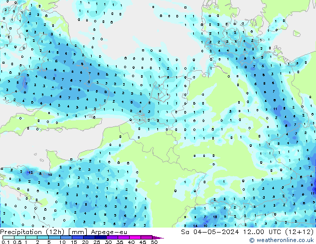 Yağış (12h) Arpege-eu Cts 04.05.2024 00 UTC