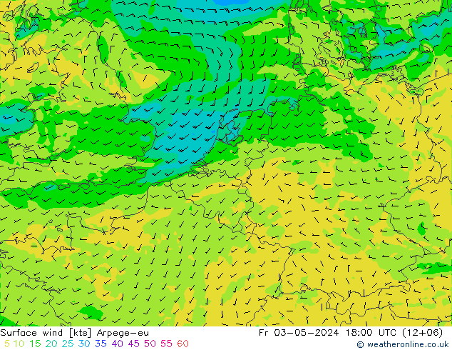 Bodenwind Arpege-eu Fr 03.05.2024 18 UTC
