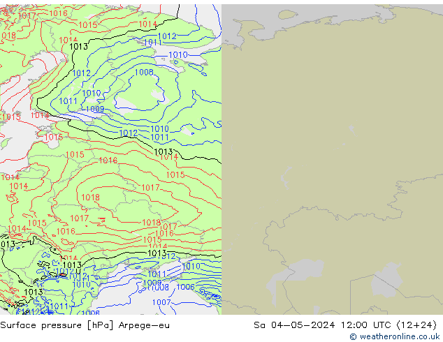 Surface pressure Arpege-eu Sa 04.05.2024 12 UTC