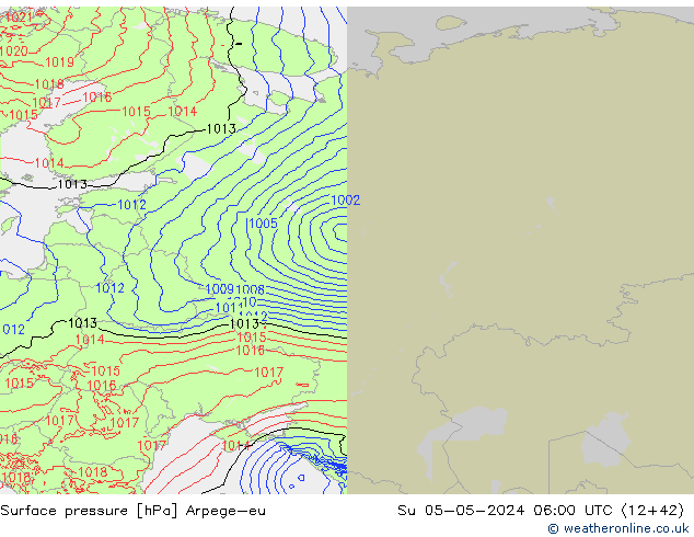 Bodendruck Arpege-eu So 05.05.2024 06 UTC