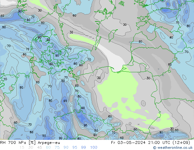 RV 700 hPa Arpege-eu vr 03.05.2024 21 UTC