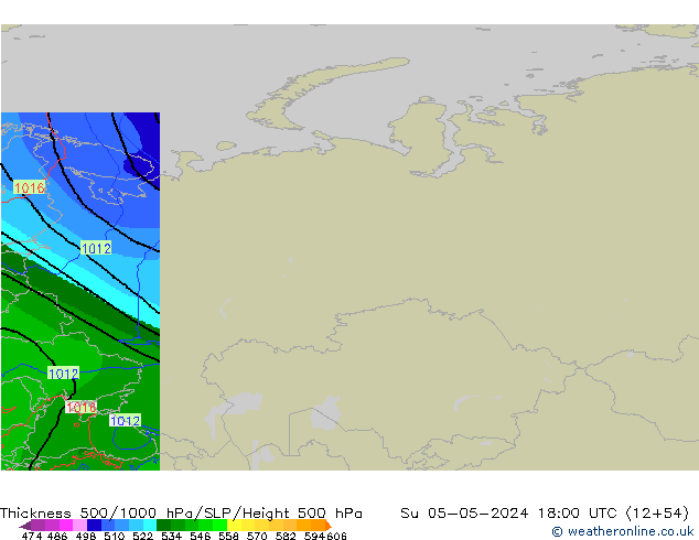 Thck 500-1000hPa Arpege-eu dim 05.05.2024 18 UTC