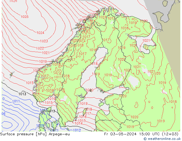 pression de l'air Arpege-eu ven 03.05.2024 15 UTC