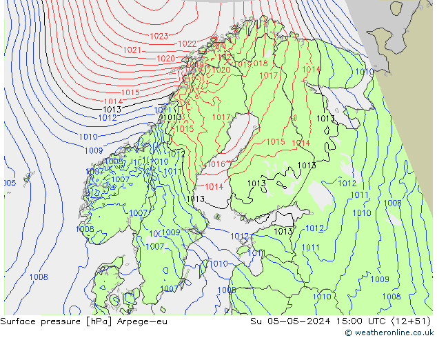 приземное давление Arpege-eu Вс 05.05.2024 15 UTC
