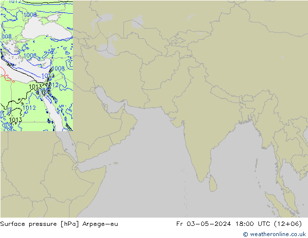地面气压 Arpege-eu 星期五 03.05.2024 18 UTC