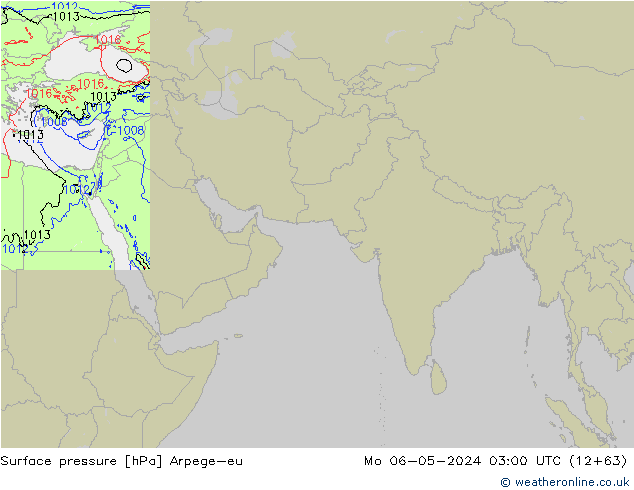 Surface pressure Arpege-eu Mo 06.05.2024 03 UTC