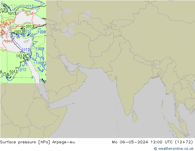 Surface pressure Arpege-eu Mo 06.05.2024 12 UTC