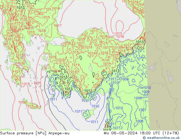 Luchtdruk (Grond) Arpege-eu ma 06.05.2024 18 UTC