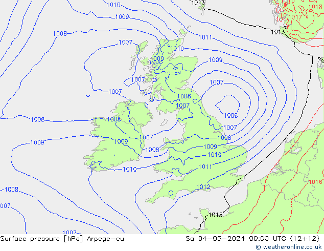 Luchtdruk (Grond) Arpege-eu za 04.05.2024 00 UTC