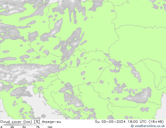 облака (низкий) Arpege-eu Вс 05.05.2024 18 UTC