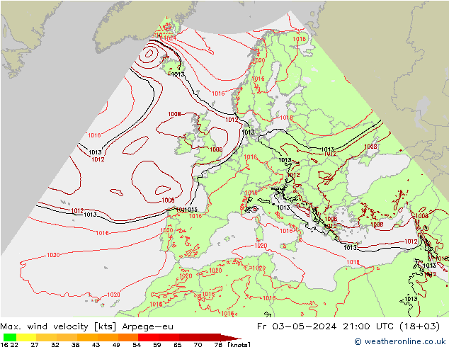 Windböen Arpege-eu Fr 03.05.2024 21 UTC