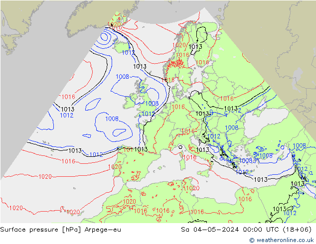 Surface pressure Arpege-eu Sa 04.05.2024 00 UTC