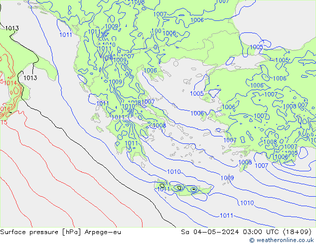 Bodendruck Arpege-eu Sa 04.05.2024 03 UTC