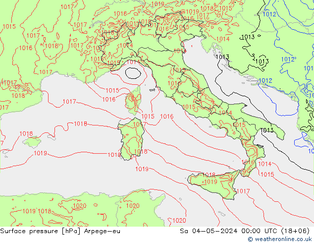 Surface pressure Arpege-eu Sa 04.05.2024 00 UTC