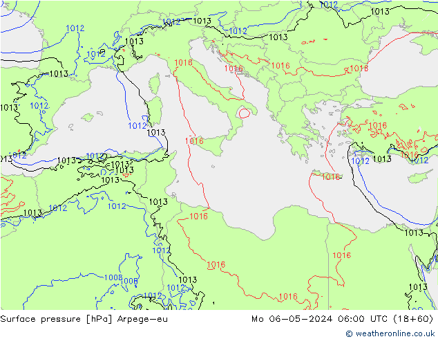 Yer basıncı Arpege-eu Pzt 06.05.2024 06 UTC