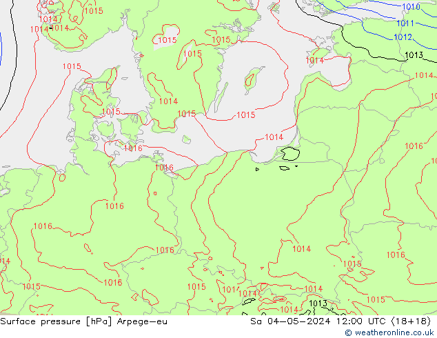 приземное давление Arpege-eu сб 04.05.2024 12 UTC