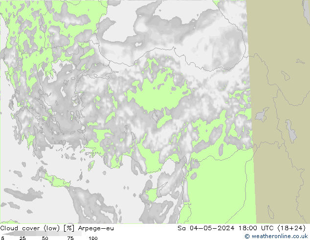 Bulutlar (düşük) Arpege-eu Cts 04.05.2024 18 UTC