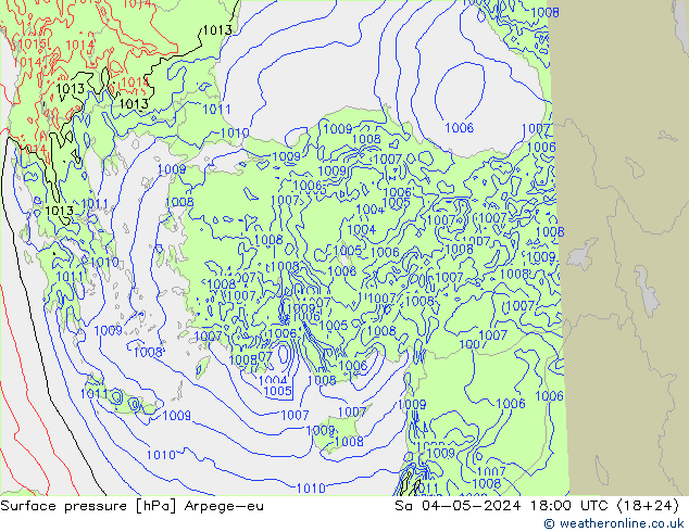 pressão do solo Arpege-eu Sáb 04.05.2024 18 UTC