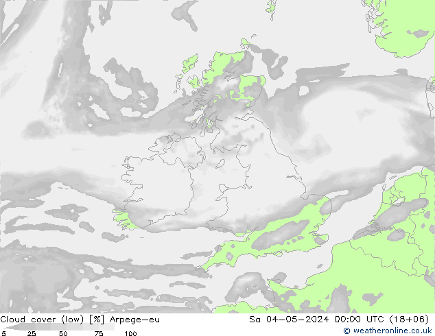 zachmurzenie (niskie) Arpege-eu so. 04.05.2024 00 UTC