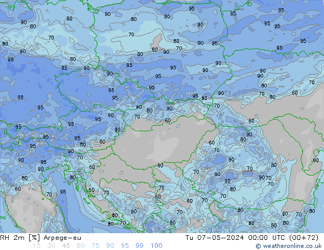 RH 2m Arpege-eu mar 07.05.2024 00 UTC