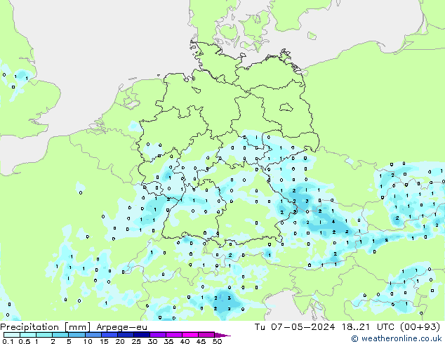 Yağış Arpege-eu Sa 07.05.2024 21 UTC