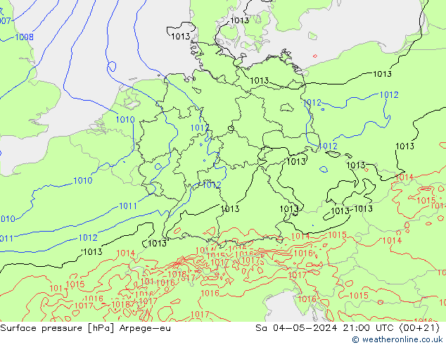 pression de l'air Arpege-eu sam 04.05.2024 21 UTC