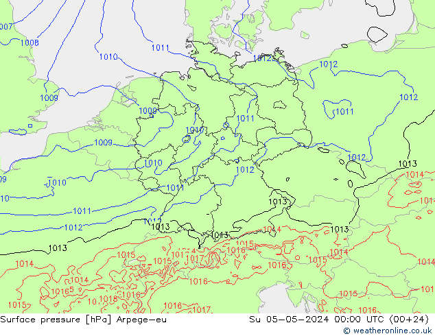 Bodendruck Arpege-eu So 05.05.2024 00 UTC