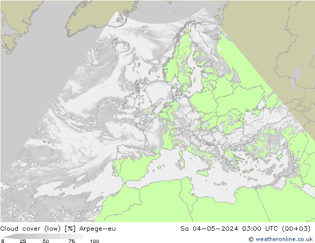 Wolken (tief) Arpege-eu Sa 04.05.2024 03 UTC
