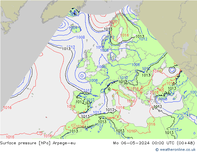 Yer basıncı Arpege-eu Pzt 06.05.2024 00 UTC