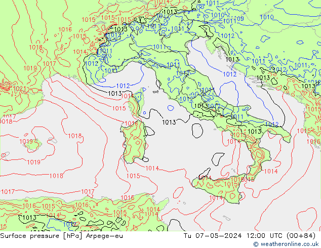 Luchtdruk (Grond) Arpege-eu di 07.05.2024 12 UTC