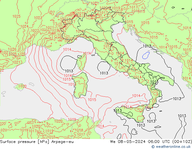 приземное давление Arpege-eu ср 08.05.2024 06 UTC