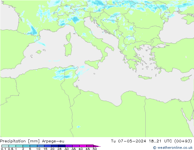 Neerslag Arpege-eu di 07.05.2024 21 UTC