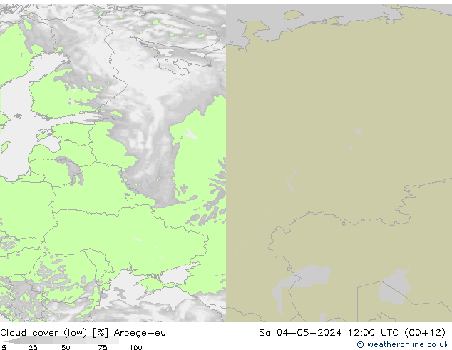 nízká oblaka Arpege-eu So 04.05.2024 12 UTC