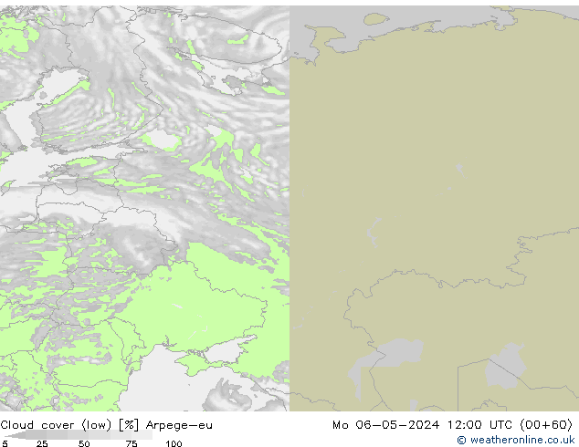 Nuages (bas) Arpege-eu lun 06.05.2024 12 UTC