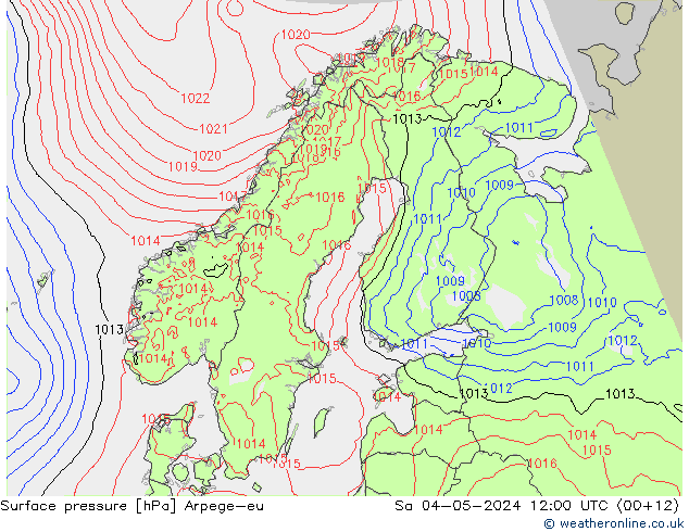 Bodendruck Arpege-eu Sa 04.05.2024 12 UTC