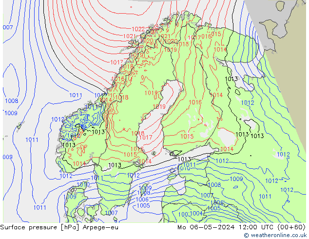 приземное давление Arpege-eu пн 06.05.2024 12 UTC