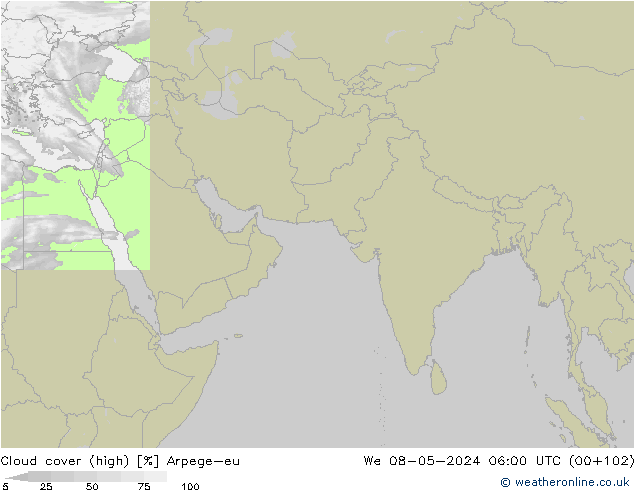 Bewolking (Hoog) Arpege-eu wo 08.05.2024 06 UTC